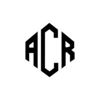 acr-Buchstaben-Logo-Design mit Polygonform. acr-polygon- und würfelform-logo-design. acr Sechseck-Vektor-Logo-Vorlage in weißen und schwarzen Farben. acr-monogramm, geschäfts- und immobilienlogo. vektor