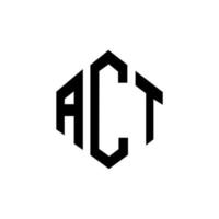 Act Letter Logo Design mit Polygonform. Logo-Design in Polygon- und Würfelform handeln. Act Sechseck-Vektor-Logo-Vorlage in weißen und schwarzen Farben. Handeln Sie Monogramm, Geschäfts- und Immobilienlogo. vektor