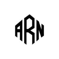 arn brev logotyp design med polygon form. arn polygon och kub form logotyp design. arn hexagon vektor logotyp mall vita och svarta färger. arn monogram, affärs- och fastighetslogotyp.