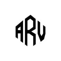 arv-Buchstaben-Logo-Design mit Polygonform. arv Polygon- und Würfelform-Logo-Design. Arv Sechseck-Vektor-Logo-Vorlage in weißen und schwarzen Farben. arv-monogramm, geschäfts- und immobilienlogo. vektor