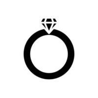 Edelstein-Ring-Symbol. Symbol im Zusammenhang mit Hochzeit. solider Symbolstil, Glyphe. einfaches Design editierbar vektor