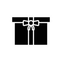 Geschenkbox-Symbol mit Schleife. Symbol im Zusammenhang mit Hochzeit. solider Symbolstil, Glyphe. einfaches Design editierbar vektor