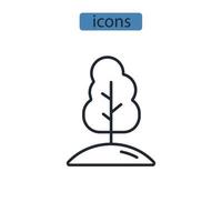 Baumsymbole symbolen Vektorelemente für das Infografik-Web vektor