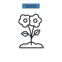Blumensymbole symbolen Vektorelemente für das Infografik-Web vektor