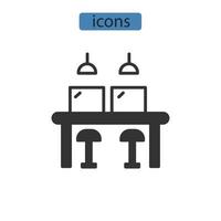 co arbetar ikoner symbol vektorelement för infographic webben vektor