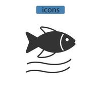 fisk ikoner symbol vektorelement för infographic webben vektor
