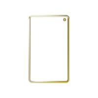 goldener quadratischer Rahmen, goldene geometrische 3D-Objekte isoliert auf weißem Hintergrund. Smartphone, Modell. Vektor-Illustration vektor