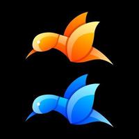 fågel färgglada gradient logotypdesign vektor