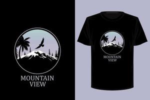 Retro-Vintage-T-Shirt-Design mit Bergblick vektor