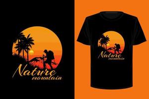 Naturberg Retro-Vintage-T-Shirt-Design vektor