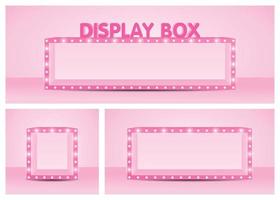 rosa display box samling 3d illustration vektor för att sätta ditt objekt