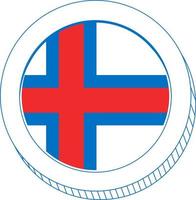 Färöer-Inseln Vektor handgezeichnete Flagge, färöische Krone