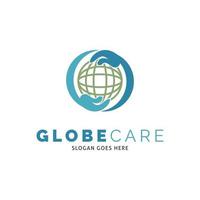 Globus Pflege Symbol Vektor Logo Vorlage Illustration Design