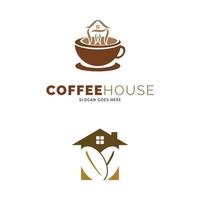 uppsättning kaffehus ikon vektor logotyp mall illustration design