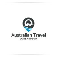 okation australien logo design vektor, pin, reise, karte vektor