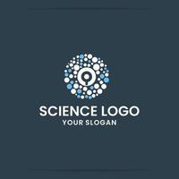 Logodesign Wissenschaftsforschung, Viren, Krebs, Schimmel, Vene, Blutsymbolvektor. vektor