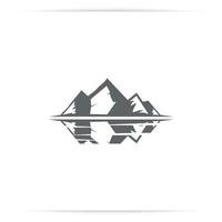 logotyp design berg med skugga vektor