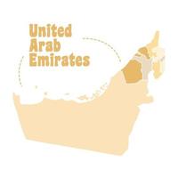 Vereinigte Arabische Emirate Naher Osten Regionen Kartenvektor vektor