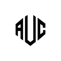 auc-Buchstaben-Logo-Design mit Polygonform. auc Polygon- und Würfelform-Logo-Design. auc Sechseck-Vektor-Logo-Vorlage in weißen und schwarzen Farben. auc-monogramm, geschäfts- und immobilienlogo. vektor