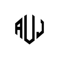 auj-Buchstaben-Logo-Design mit Polygonform. auj Polygon- und Würfelform-Logo-Design. auj Sechseck-Vektor-Logo-Vorlage in weißen und schwarzen Farben. auj-monogramm, geschäfts- und immobilienlogo. vektor
