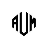 aum-Buchstaben-Logo-Design mit Polygonform. aum Polygon- und Würfelform-Logo-Design. aum Sechseck-Vektor-Logo-Vorlage in weißen und schwarzen Farben. aum-monogramm, geschäfts- und immobilienlogo. vektor