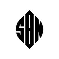 sbn-Kreis-Buchstaben-Logo-Design mit Kreis- und Ellipsenform. sbn Ellipsenbuchstaben mit typografischem Stil. Die drei Initialen bilden ein Kreislogo. sbn Kreisemblem abstrakter Monogramm-Buchstabenmarkierungsvektor. vektor