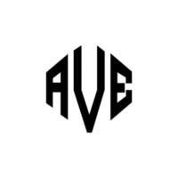 ave-Brief-Logo-Design mit Polygonform. ave Polygon- und Würfelform-Logo-Design. Ave Sechseck-Vektor-Logo-Vorlage in weißen und schwarzen Farben. Ave-Monogramm, Geschäfts- und Immobilienlogo. vektor