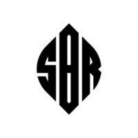 sbr-Kreis-Buchstaben-Logo-Design mit Kreis- und Ellipsenform. sbr ellipsenbuchstaben mit typografischem stil. Die drei Initialen bilden ein Kreislogo. sbr Kreisemblem abstrakter Monogramm-Buchstabenmarkierungsvektor. vektor