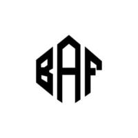 baf bokstavslogotypdesign med polygonform. baf polygon och kubform logotypdesign. baf hexagon vektor logotyp mall vita och svarta färger. baf monogram, affärs- och fastighetslogotyp.