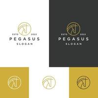 pegasus logotyp ikon formgivningsmall vektor