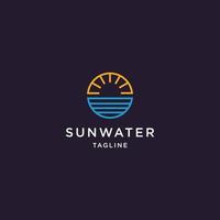 sonne, wasser, logo, symbol, design, schablone, vektor, illustration vektor