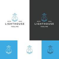 Leuchtturm-Logo-Symbol-Design-Vorlage-Vektor-Illustration vektor