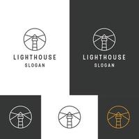 Leuchtturm-Logo-Symbol-Design-Vorlage-Vektor-Illustration vektor