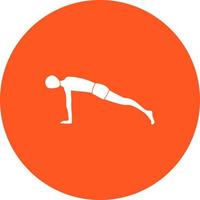 Plank-Pose-Kreis-Hintergrund-Symbol vektor