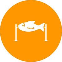 Kreis-Hintergrund-Symbol für gegrillten Fisch vektor