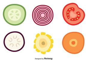 Scheibe von Gemüse Vektor Icons