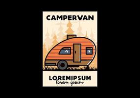 Vintages Illustrationsdesign des Tropfencampers vektor