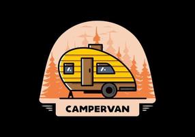 teardrop camper vintage illustration design vektor