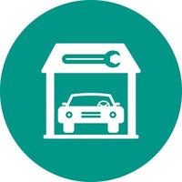 Service-Station-Kreis-Hintergrund-Symbol vektor