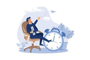 Produktivität und Effizienz bei der Arbeit, Prokrastination oder Zeitmanagement oder Projekttermin, Konzept der besten Mitarbeiter, vektor
