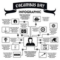 Columbus Day Infografik, einfacher Stil vektor