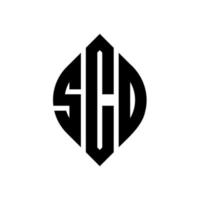 sco-Kreis-Buchstaben-Logo-Design mit Kreis- und Ellipsenform. sco Ellipsenbuchstaben mit typografischem Stil. Die drei Initialen bilden ein Kreislogo. sco-Kreis-Emblem abstrakter Monogramm-Buchstaben-Markierungsvektor. vektor