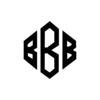 BBB-Brief-Logo-Design mit Polygonform. BBB-Polygon- und Würfelform-Logo-Design. BBB Sechseck-Vektor-Logo-Vorlage in weißen und schwarzen Farben. bbb-monogramm, geschäfts- und immobilienlogo. vektor