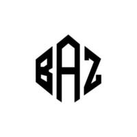 baz brev logotyp design med polygon form. baz polygon och kubform logotypdesign. baz hexagon vektor logotyp mall vita och svarta färger. baz monogram, affärs- och fastighetslogotyp.