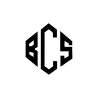 bcs-Buchstaben-Logo-Design mit Polygonform. bcs Logo-Design in Polygon- und Würfelform. bcs Sechseck-Vektor-Logo-Vorlage in weißen und schwarzen Farben. bcs-monogramm, geschäfts- und immobilienlogo. vektor