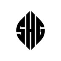 shg-Kreisbuchstaben-Logo-Design mit Kreis- und Ellipsenform. shg Ellipsenbuchstaben mit typografischem Stil. Die drei Initialen bilden ein Kreislogo. shg Kreisemblem abstrakter Monogramm-Buchstabenmarkierungsvektor. vektor