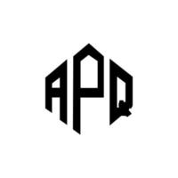 apq bokstavslogotypdesign med polygonform. apq polygon och kubform logotypdesign. apq hexagon vektor logotyp mall vita och svarta färger. apq monogram, affärs- och fastighetslogotyp.