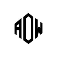 Aow-Brief-Logo-Design mit Polygonform. aow Logo-Design in Polygon- und Würfelform. aow Sechseck-Vektor-Logo-Vorlage in weißen und schwarzen Farben. aow monogramm, geschäfts- und immobilienlogo. vektor