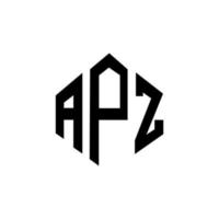 apz-Buchstaben-Logo-Design mit Polygonform. apz Polygon- und Würfelform-Logo-Design. apz Sechseck-Vektor-Logo-Vorlage in weißen und schwarzen Farben. apz monogramm, geschäfts- und immobilienlogo. vektor