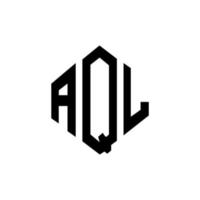 aql letter logotyp design med polygon form. aql polygon och kubform logotypdesign. aql hexagon vektor logotyp mall vita och svarta färger. aql-monogram, logotyp för företag och fastigheter.